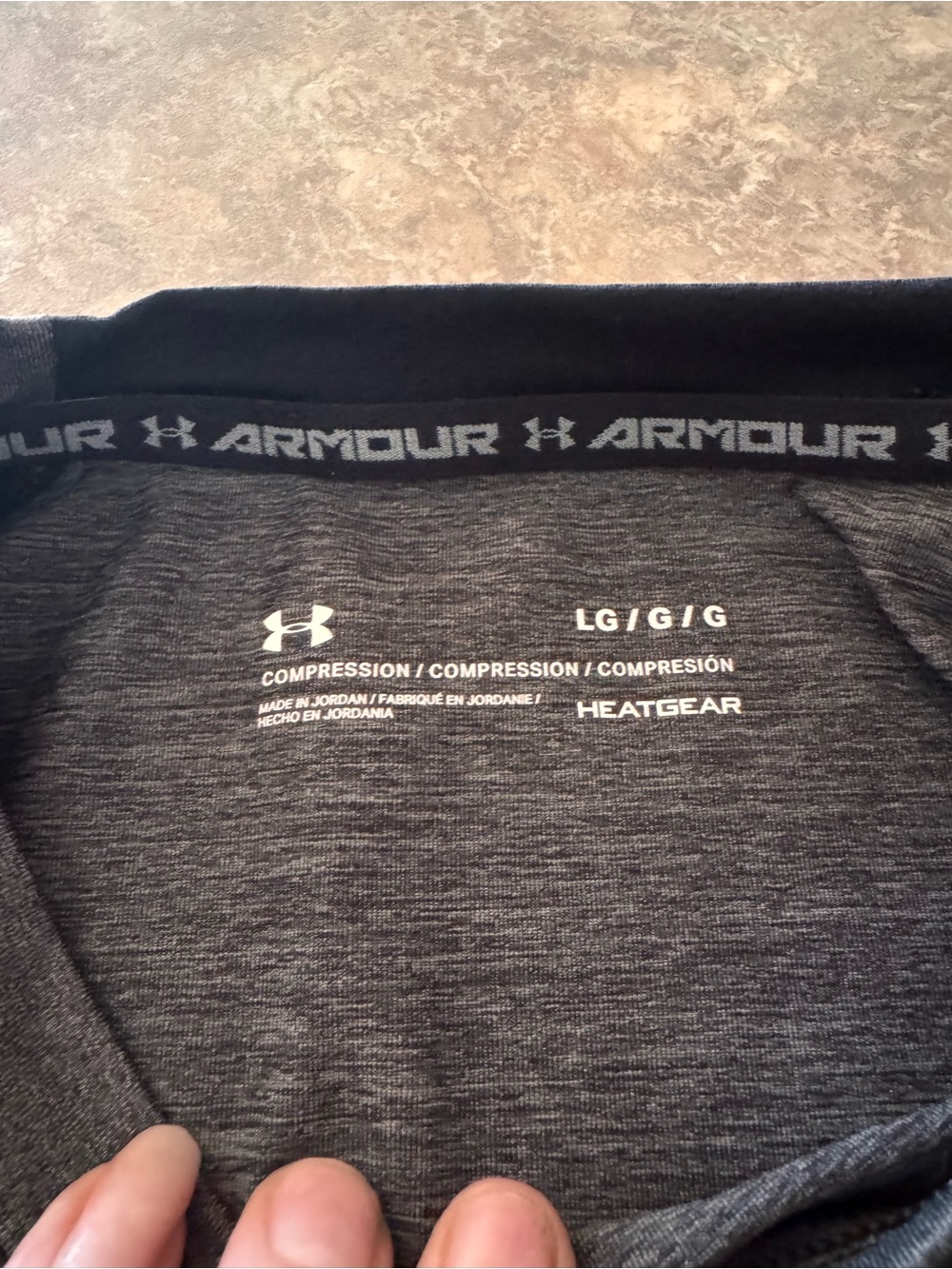 Under Armour Men’s HeatGear Compression Top - Charcoal Gray - Picture 2 of 5